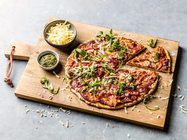 Pizza med Pata Negra skinke Pizza med Pata Negra skinke