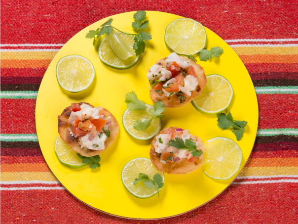 Kveite tostada med koriander og lime Kveite tostada med koriander og lime