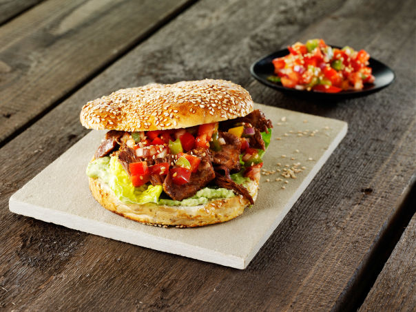 Tex-Mex pulled beef burger Tex-Mex pulled beef burger