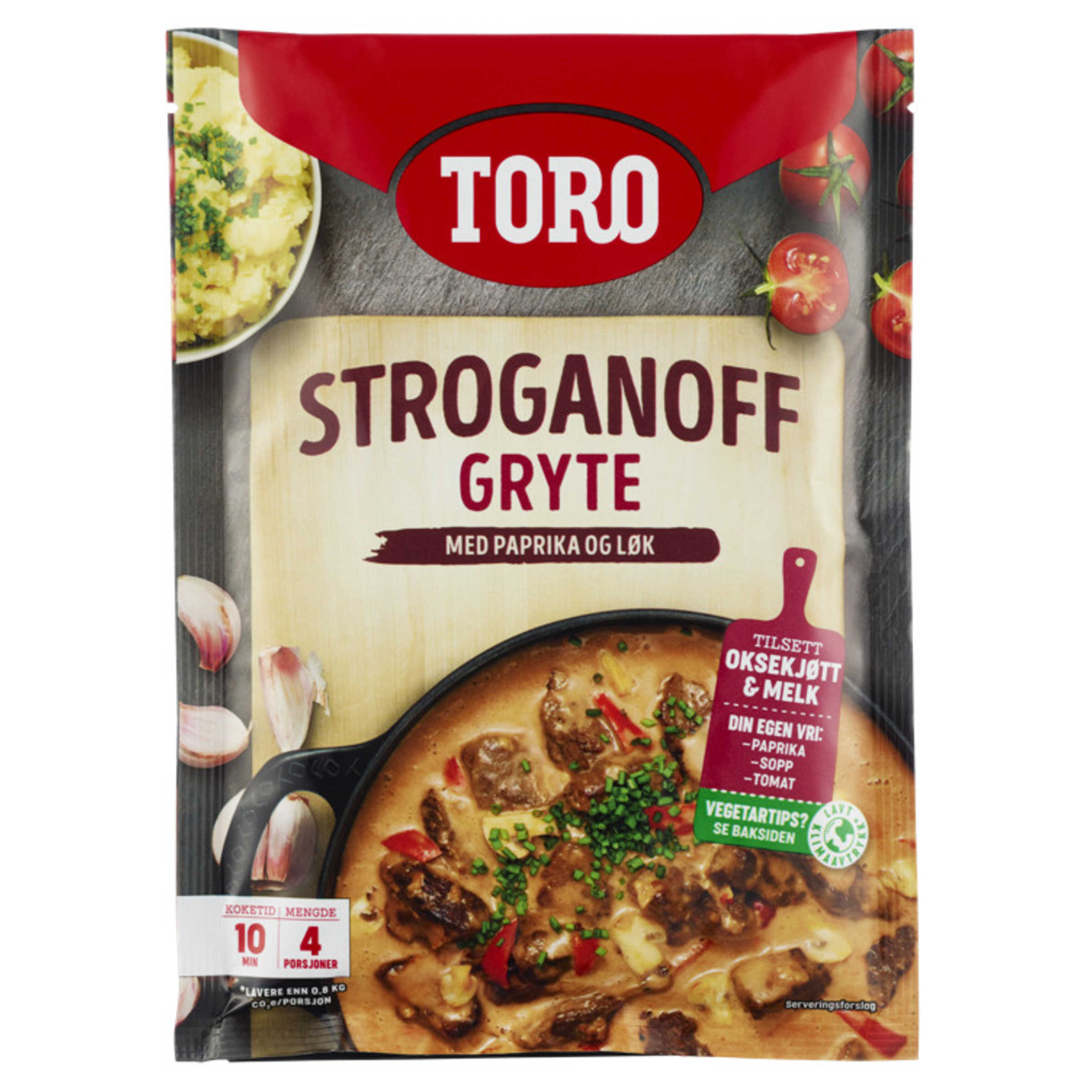 Bilde Av Deilig Stroganoff Gryte Presentert Tiltalende På Et Fat