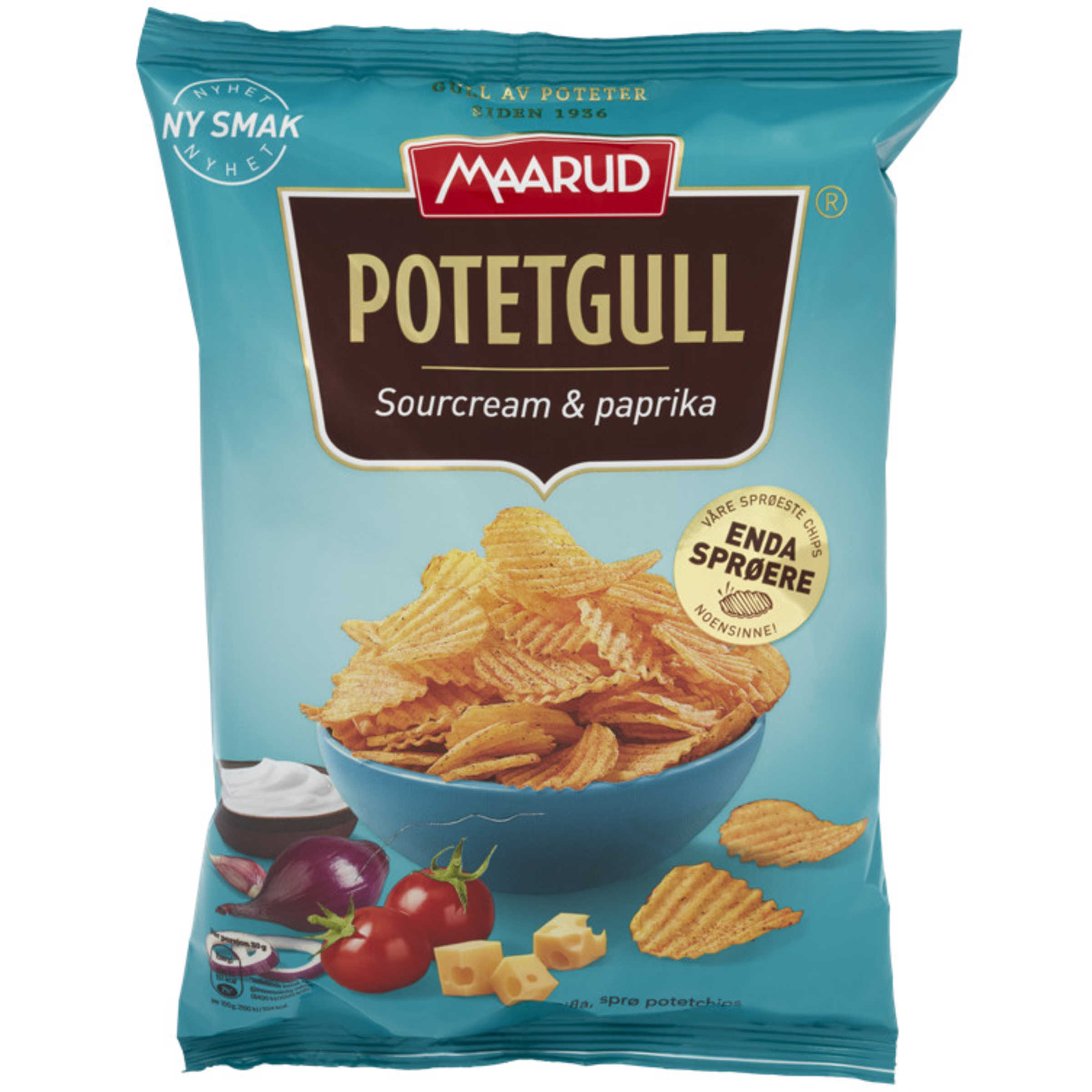 Potetgull Sourcream&Paprika 200g Maarud Meny.no
