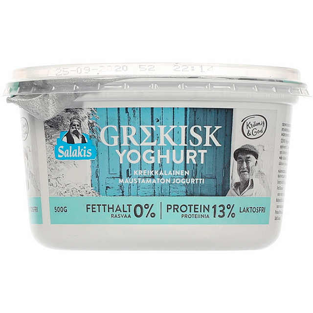 Grekisk Yoghurt 0% Laktosfri 500g Salakis