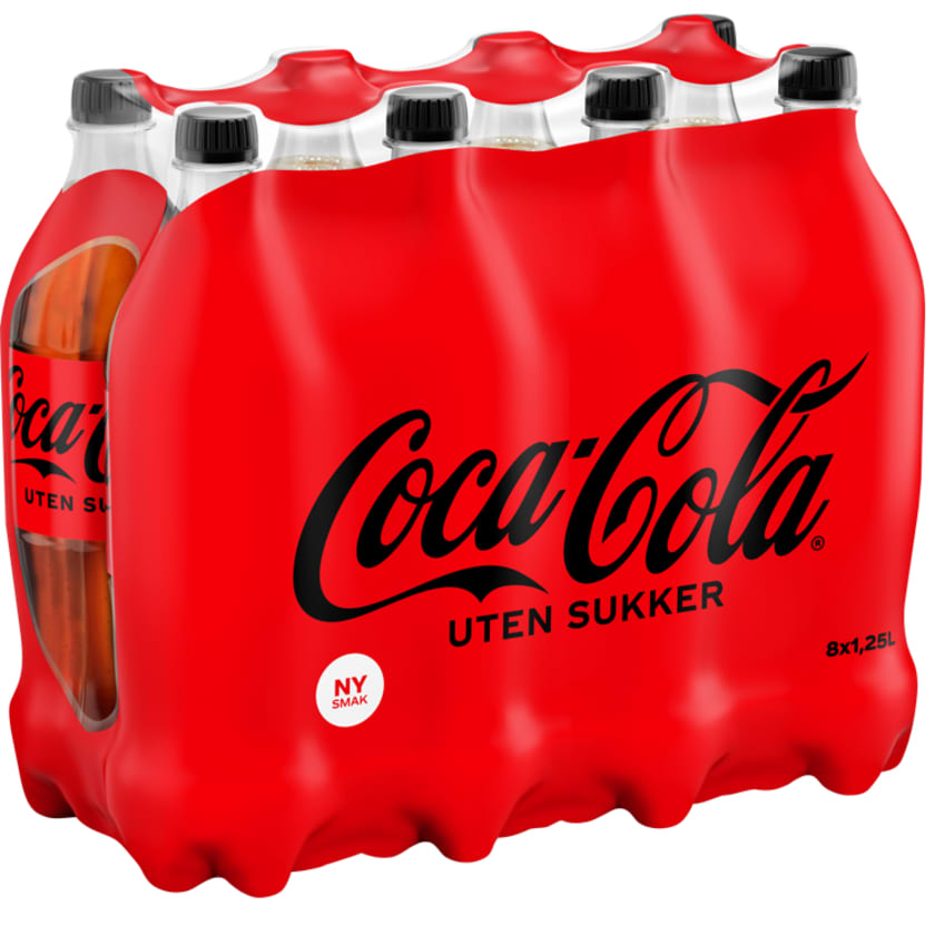 Coca Cola U Sukker 1 25lx8 Flaske Meny No