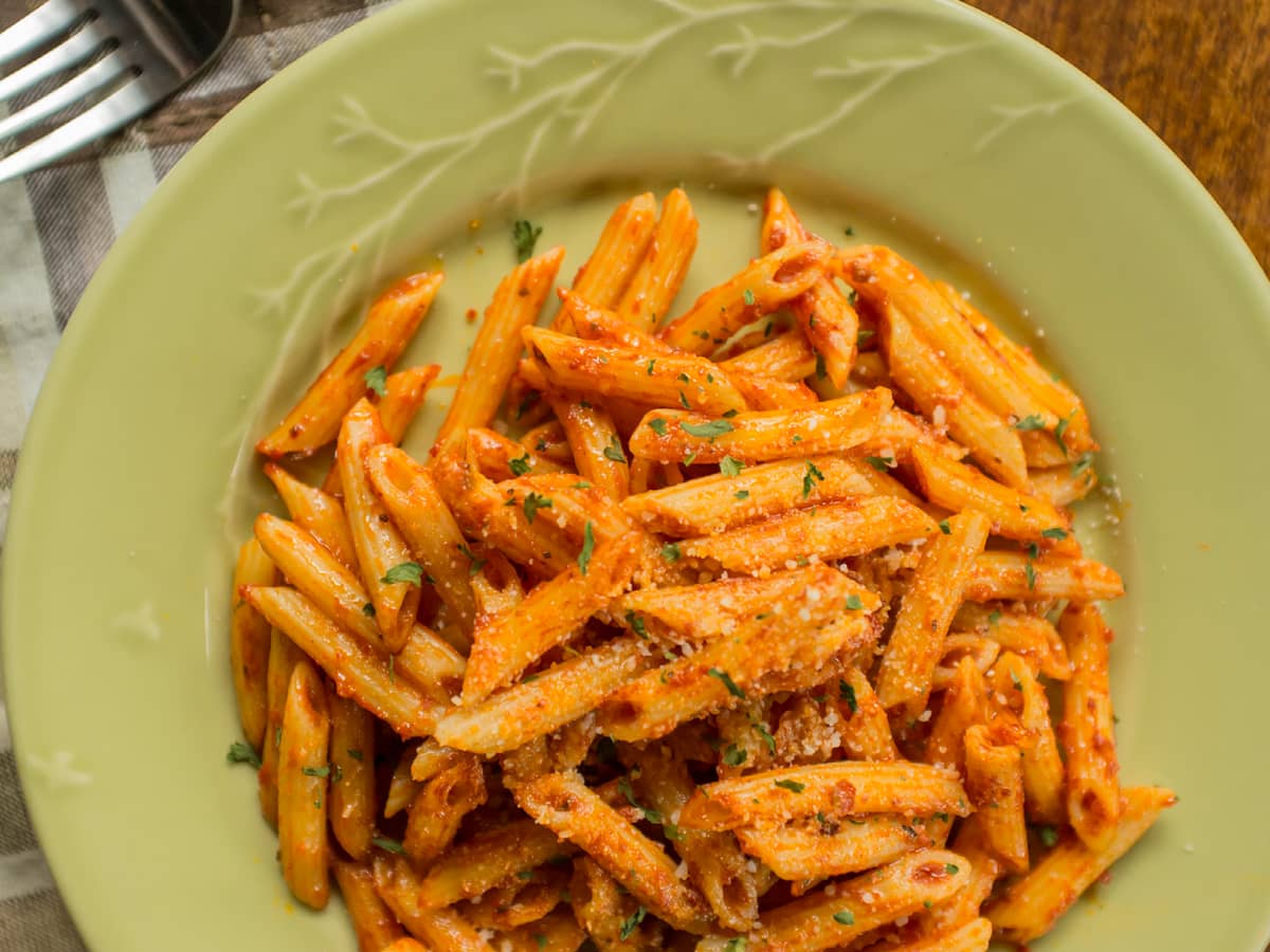 Pasta ala Vodka Vodkapasta Oppskrift Meny.no