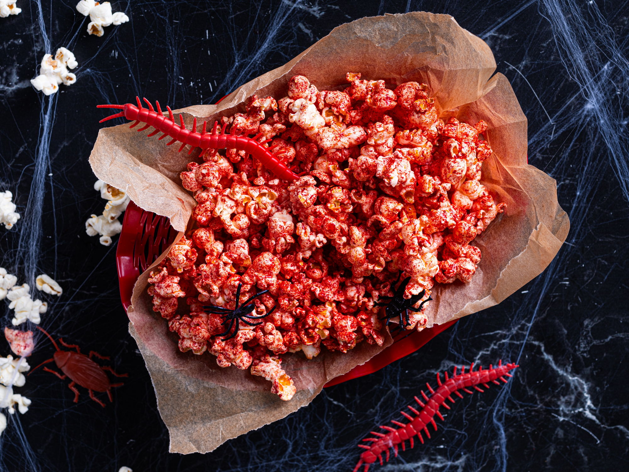 Blodig popcorn til Halloween