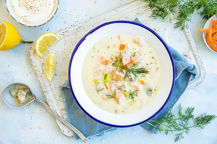 fiskesuppe med rømme