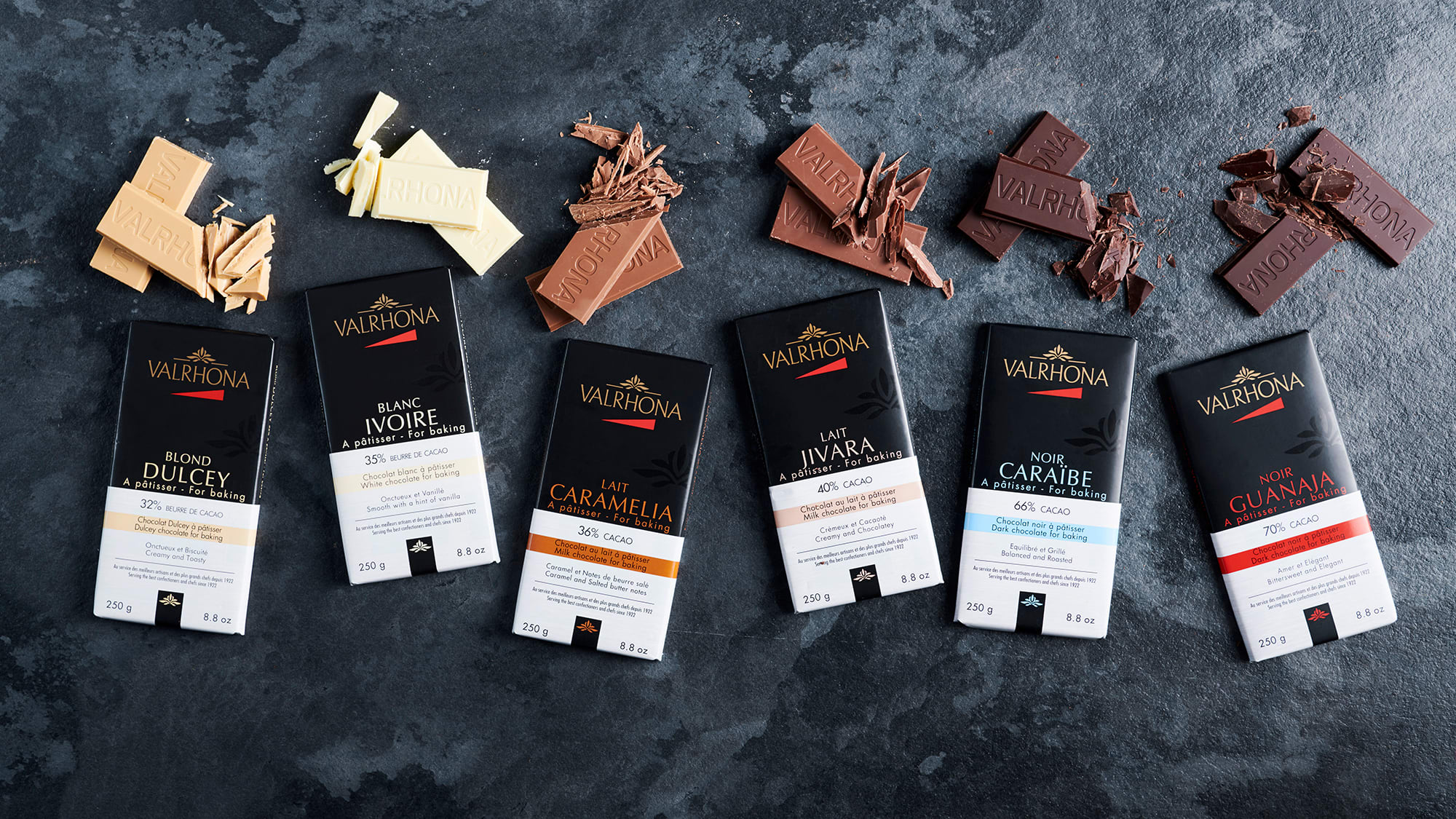 Valrhona er en høykvalitets gourmetsjokolade som passer perfekt til kaker og mousse.