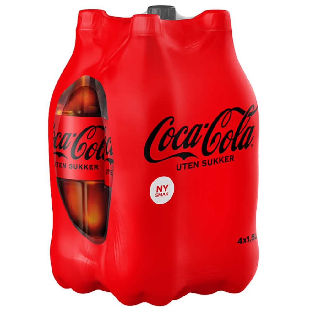 Coca-Cola uten sukker. 4-pack.