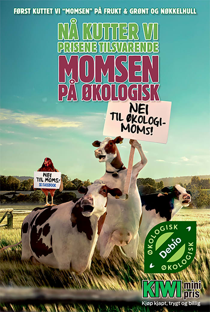 "Momskutt"-aksjon runde tre: Nå kuttet KIWI prisene på alle økologiske varer!