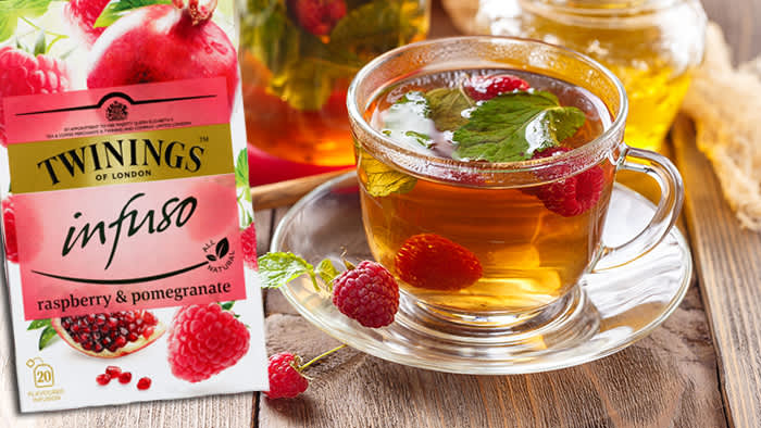 Twinings Infuso er en urte-te som er naturlig koffeinfri og med en god fruktsmak.