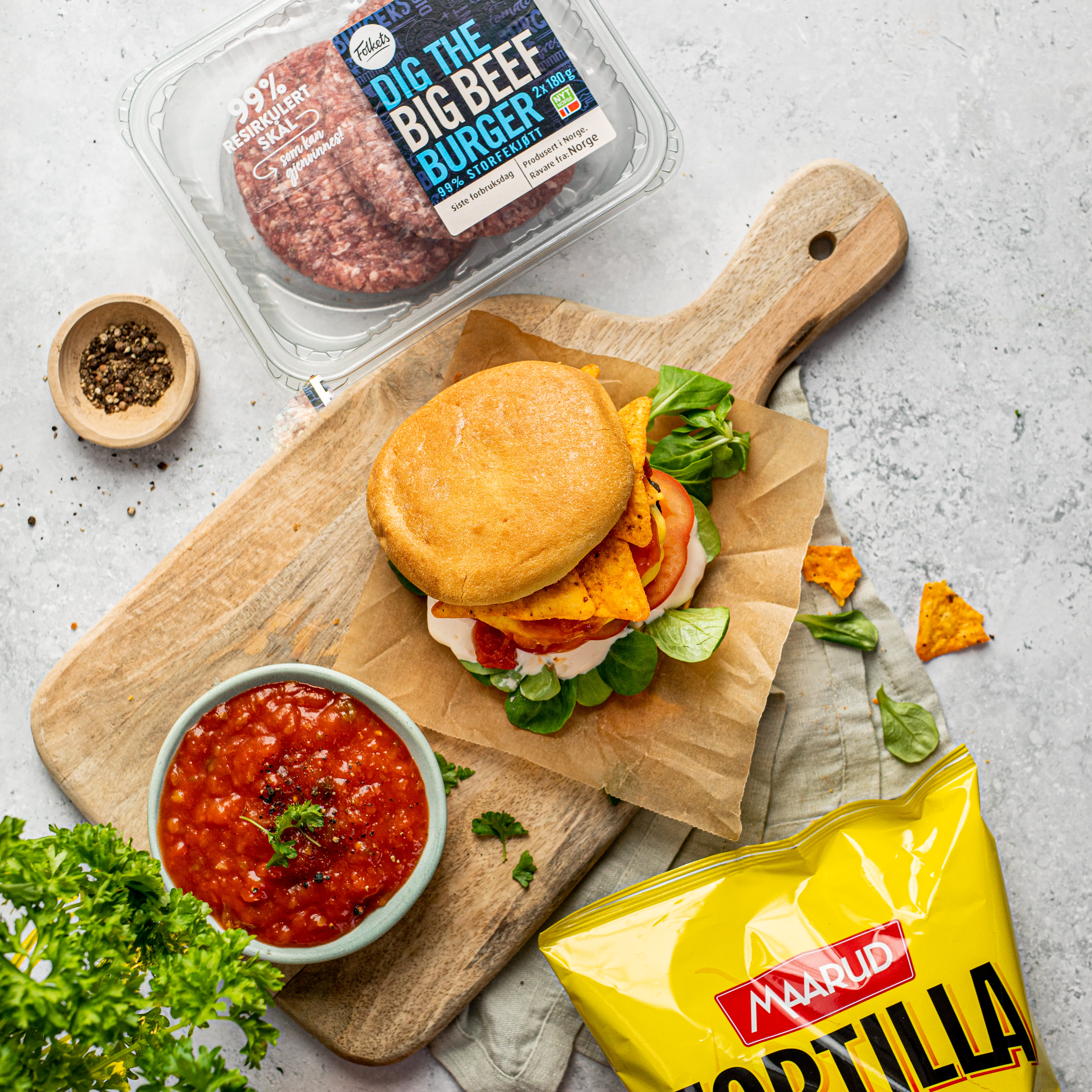 Spicy tacoburger