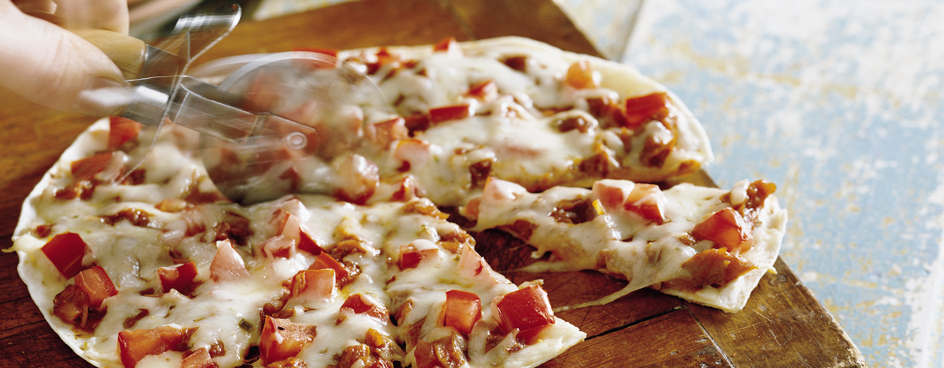 Tortilla-pizza med kylling