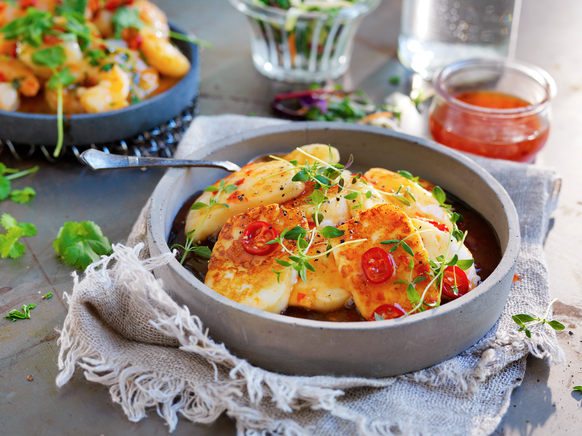Chilistekt halloumi