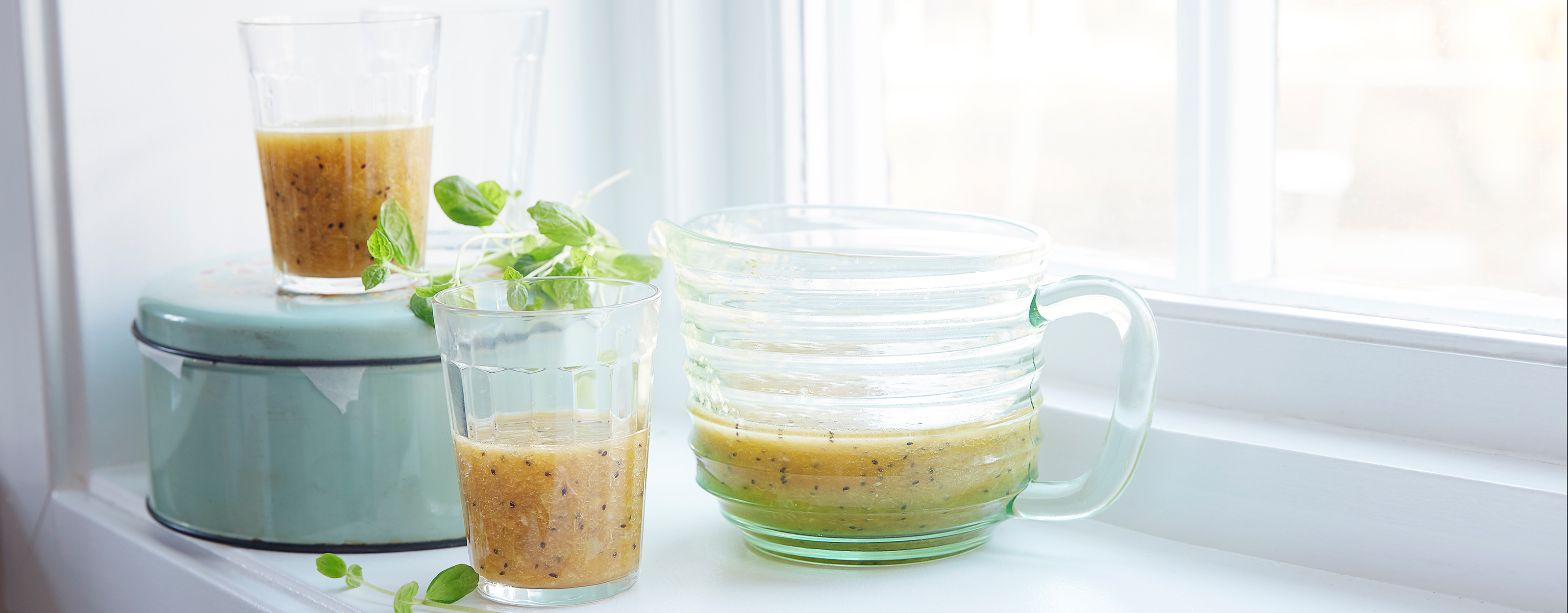 Energidrikk med kiwi, lime og ingefær