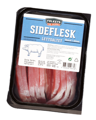Sideflesk Salt i skiver Ca400g Folkets