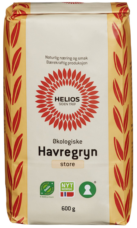 Havregryn Store Økologisk 600g Helios