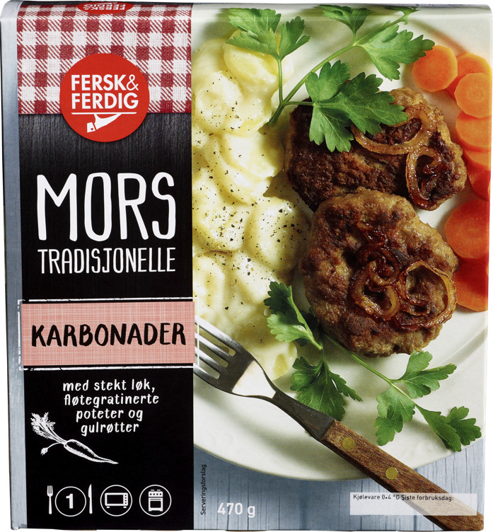 Karbonader m/Fløtepoteter 470g Fersk&Ferdig