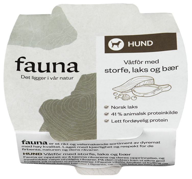 Fauna Hund Våtfor Storfe&Bær 100g