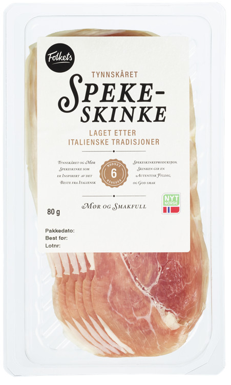 Spekeskinke i skiver 80g Folkets