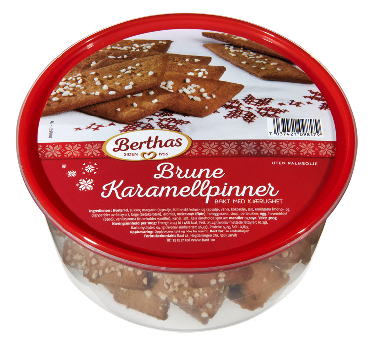 Karamellpinner Brune 300g Berthas