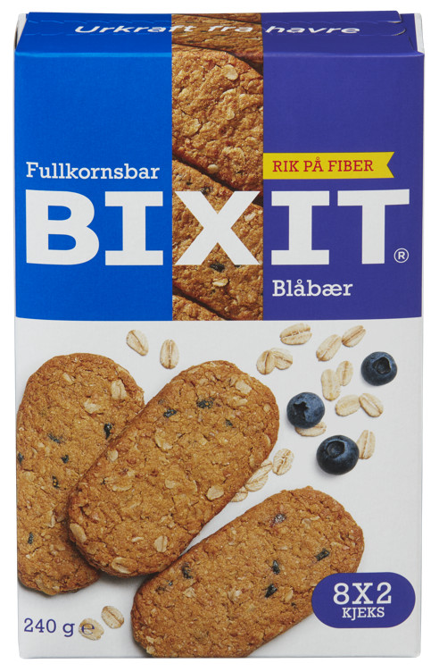 Bixit Fullkornsbar Blåbær 240g