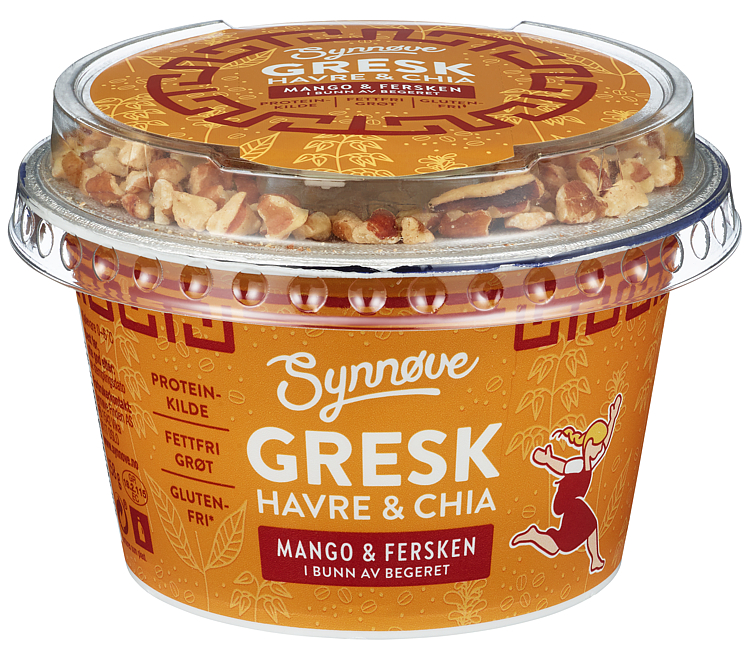 Yoghurt Gresk Duo Mango,Fersken&Pekan 158g Synnøve