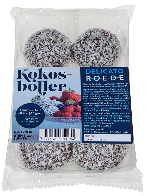 Kokosboller u/Sukker 6stk Delicato