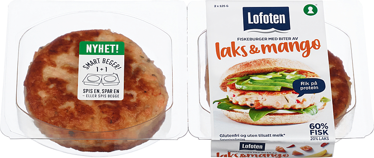 Burger Laks& Mango 2x125g Lofoten
