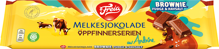 Melkesjokolade Brownie Fudge Havsalt 190g Freia