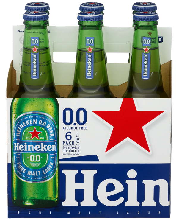 Heineken 0,0% 0,33lx6 flaske