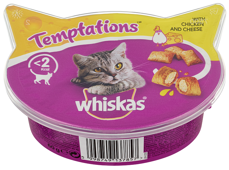 Whiskas Temptation Kylling&Ost 60g