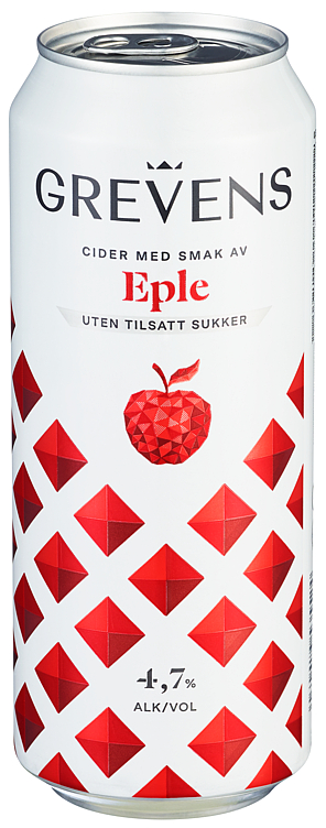 Grevens Cider Eple u/Sukker 0,5l boks