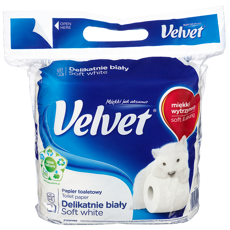 Toalettpapir Hvit 4rl Velvet