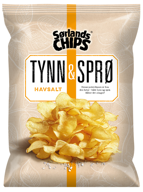 Tynn&Sprø Chips Havsalt 170g Sørlandschips