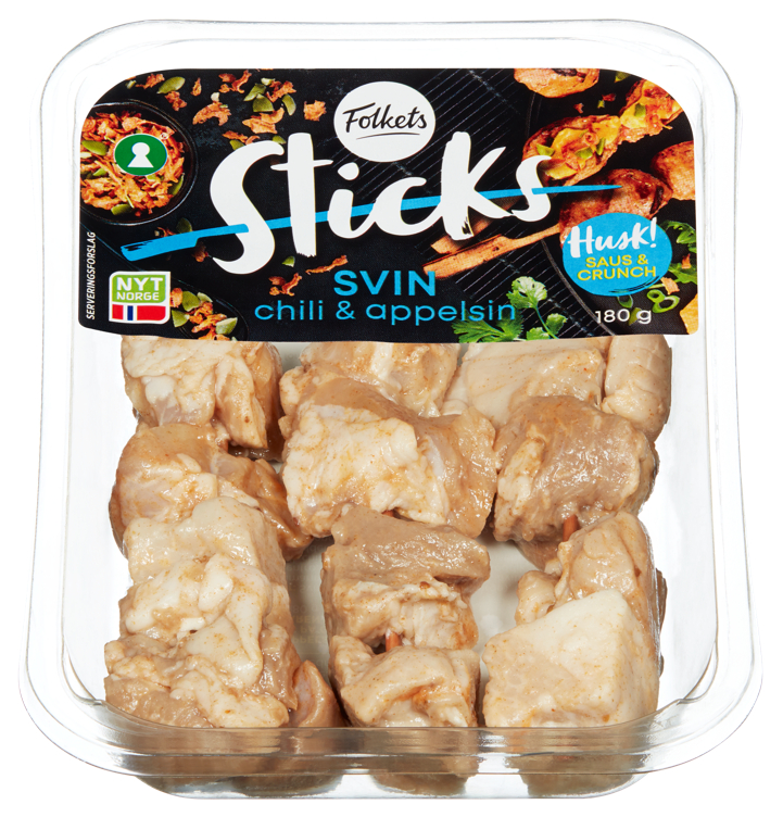 Pork Sticks Chili/Appelsin 180g Folkets