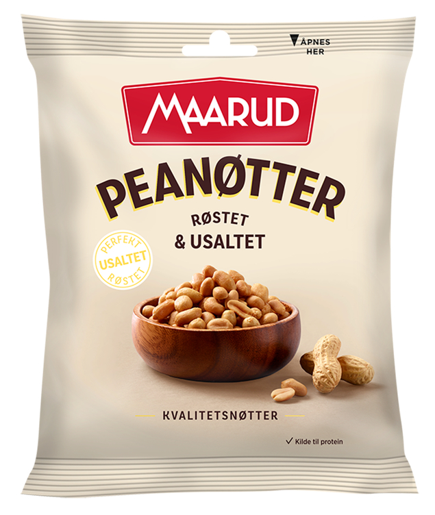 Peanøtter Røstet & Usaltet 200g Maarud