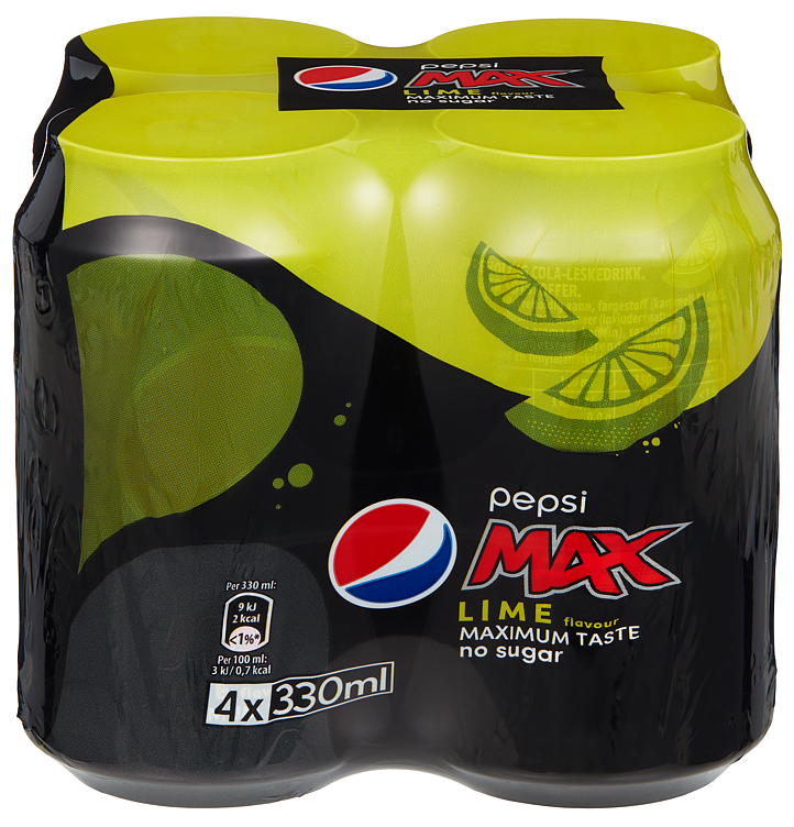 Pepsi Max Lime 0,33lx4 boks