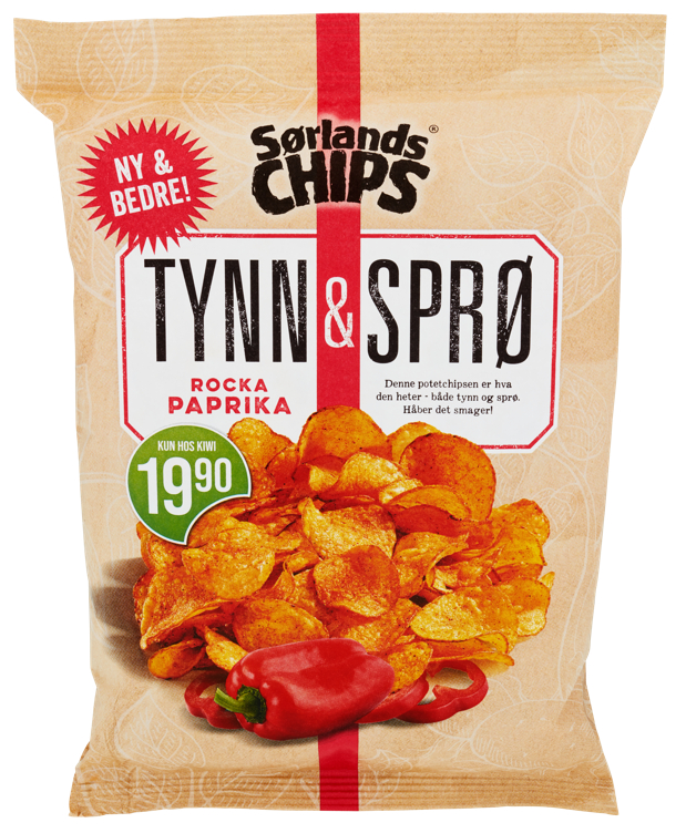 Tynn&Sprø Rocka Paprika 170g Kiwi