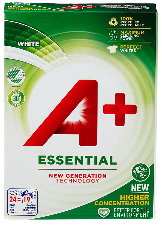 A+ Essential Vaskepulver White 950g