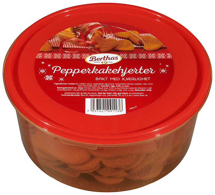 Pepperkakehjerter 300g Berthas