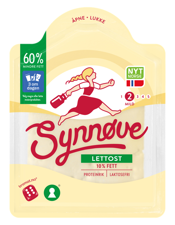 Gulost Lett 10% skivet 150g Synnøve