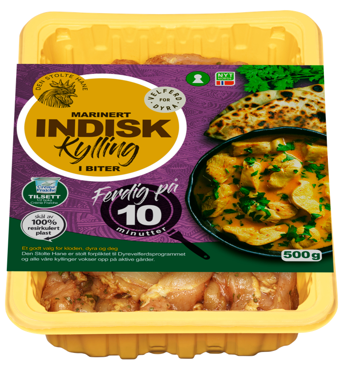 Kylling Lårkjøtt Strimlet Indisk 500g