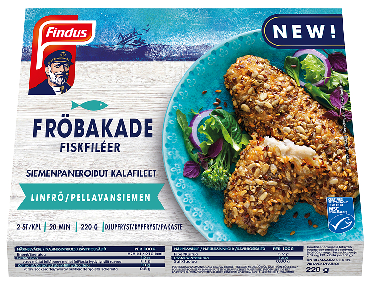 Fiskefilet Frøbakt Solsikke&Linfrø 220g Findus