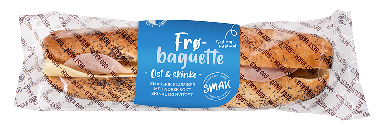 Frøbaguette Ost&Skinke 250g Smak