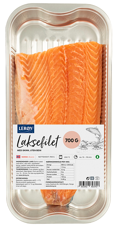 Laks Helside m/Skinn 700g Lerøy