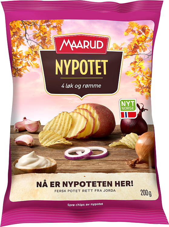 Potetgull Nypotet 4 Løk&Rømme 200g Maarud