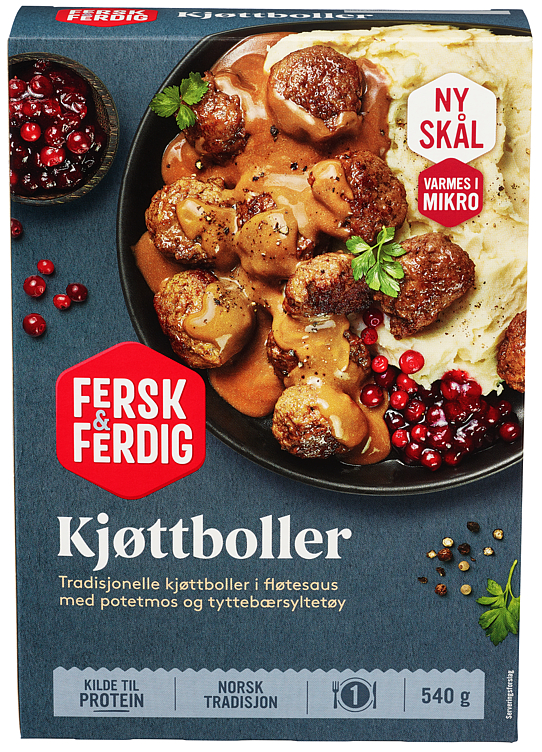 Kjøttboller M Potetmos 540g Fersk & Ferdig