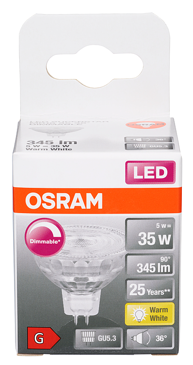 Lyspære Led Spot Mr16 35 Dim Gu5.3 Osram