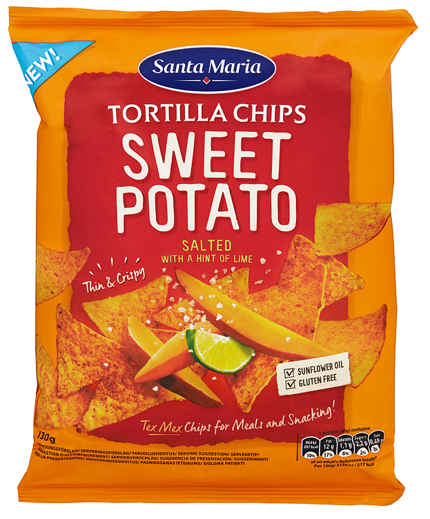 Tortilla Chips Sweet Potato 130g Santa Maria