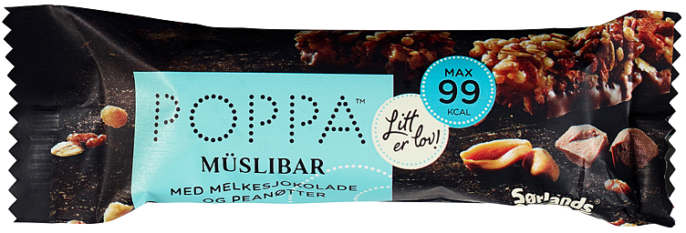 Poppa Muslibar Sjoko&Peanøtter 25g